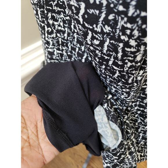 Michael Kors Pencil Dress Women XL Black Beige Textured Gold Zip Back Sleeveless - Picture 9 of 14